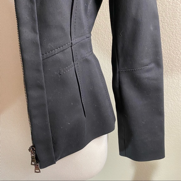 Elie Tahari Cotton Zip up black blazer jacket Sz 0 - Picture 2 of 9